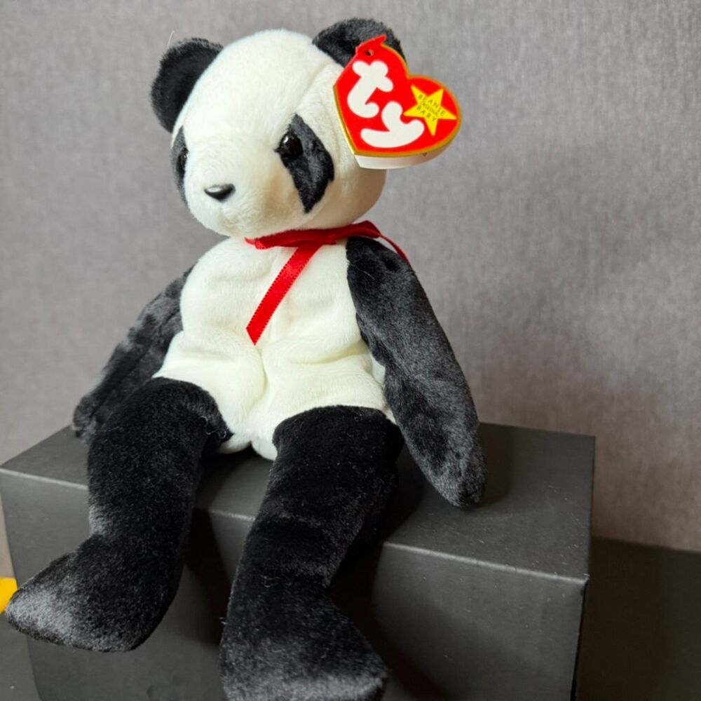 Ty Beanie Baby Fortune Panda Bear Plush 1998 w/ Hang Tag Retired Vintage - Picture 5 of 16